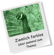 Ziemlich farblos  (aber passend zum Thema)